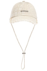 JACQUEMUS La Casquette Artichaut Cap in Croco Beige | FWRD