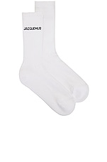 JACQUEMUS Les Chaussettes Jacquemus in White, view 1, click to view large image.