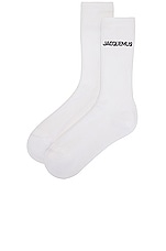 JACQUEMUS Les Chaussettes Jacquemus in White, view 2, click to view large image.