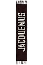 JACQUEMUS L'Echarpe Jacquemus in Multi-Brown, view 2, click to view large image.