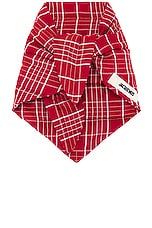 JACQUEMUS Le Bandana Capullo in Jacquard Check Dark Red, view 1, click to view large image.