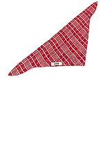 JACQUEMUS Le Bandana Capullo in Jacquard Check Dark Red, view 2, click to view large image.