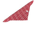 JACQUEMUS Le Bandana Capullo in Jacquard Check Dark Red, view 3, click to view large image.