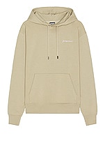 JACQUEMUS Le Sweatshirt Brode in Light Khaki, view 1, click to view large image.