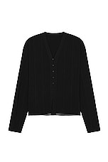 JACQUEMUS Le Cardigan Plisse in Black, view 1, click to view large image.