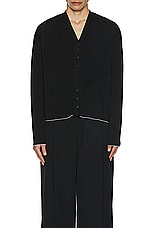 JACQUEMUS Le Cardigan Plisse in Black, view 3, click to view large image.
