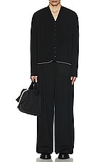 JACQUEMUS Le Cardigan Plisse in Black, view 4, click to view large image.