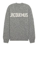 JACQUEMUS Le Pull Jacquemus in Grey, view 1, click to view large image.