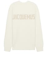 JACQUEMUS Le Pull Jacquemus in Light Beige, view 1, click to view large image.