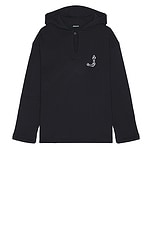 JACQUEMUS Le Hoodie Mervo in Dark Navy, view 2, click to view large image.