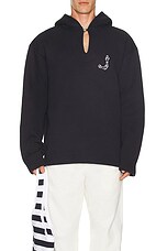 JACQUEMUS Le Hoodie Mervo in Dark Navy, view 4, click to view large image.