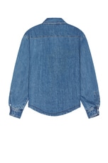 JACQUEMUS La Chemise Boulanger in Blue & Tabac, view 2, click to view large image.