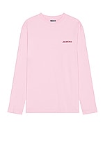 JACQUEMUS Le Tshirt Pavane Ml in Jelly Pink, view 1, click to view large image.