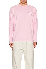 JACQUEMUS Le Tshirt Pavane Ml in Jelly Pink, view 4, click to view large image.