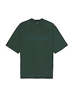 JACQUEMUS Le T-Shirt Typo in Dark Green, view 1, click to view large image.