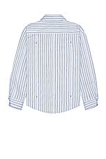JACQUEMUS La Chemise Boulanger in Blue Stripe, view 2, click to view large image.