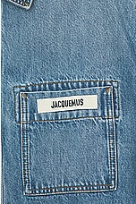 JACQUEMUS La Chemise De Nimes in Blue & Tabac 2, view 3, click to view large image.