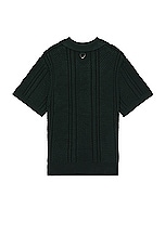 JACQUEMUS Le Polo Belo in Dark Green, view 2, click to view large image.