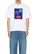 JACQUEMUS Le T-Shirt Cuadro in White, view 3, click to view large image.