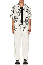 JACQUEMUS La Chemise Jean in Print Black Flowers, view 4, click to view large image.
