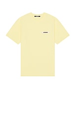 JACQUEMUS Le Tshirt Gros Grain in Light Yellow, view 1, click to view large image.