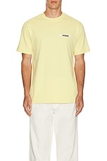 JACQUEMUS Le Tshirt Gros Grain in Light Yellow, view 4, click to view large image.