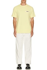 JACQUEMUS Le Tshirt Gros Grain in Light Yellow, view 5, click to view large image.