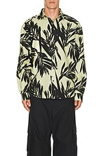 JACQUEMUS La Chemise Simon in Print Foliage Black & Yellow, view 4, click to view large image.