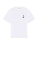 JACQUEMUS Le Tshirt Mervo Mc in White, view 2, click to view large image.