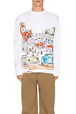 JACQUEMUS Le Tshirt Largo Ml in Print Capri Cars White, view 4, click to view large image.