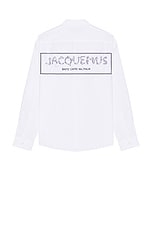 JACQUEMUS La Chemise Simon in Print Logo Fish, view 1, click to view large image.