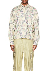 JACQUEMUS La Chemise Papier in Print Yellow Flowers, view 4, click to view large image.