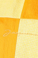 JACQUEMUS La Chemise Banho in Yellow Checks, view 3, click to view large image.