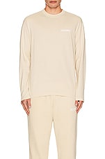 JACQUEMUS Le T-shirt Manches Longues in Light Beige, view 4, click to view large image.