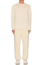 JACQUEMUS Le T-shirt Manches Longues in Light Beige, view 5, click to view large image.