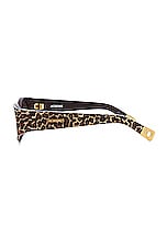 JACQUEMUS Les Lunettes Ovalo in Leopard, Yellow Gold, & Brown, view 3, click to view large image.