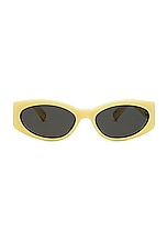 JACQUEMUS Les Lunettes Ovalo in Yellow, Yellow Gold, & Green, view 1, click to view large image.