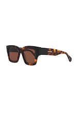 JACQUEMUS Les Lunettes Baci in Multi Brown, view 2, click to view large image.