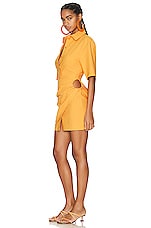JACQUEMUS La Robe Camisa in Orange, view 3, click to view large image.