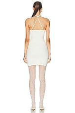 JACQUEMUS La Robe Maille Croissant Dress in Off White, view 3, click to view large image.
