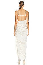 JACQUEMUS La Saudade Longue Brodee Dress in Off White, view 4, click to view large image.