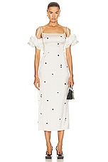JACQUEMUS La Robe Chouchou Dress in Off White & Black Dots, view 1, click to view large image.