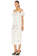 JACQUEMUS La Robe Chouchou Dress in Off White & Black Dots, view 3, click to view large image.
