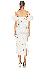 JACQUEMUS La Robe Chouchou Dress in Off White & Black Dots, view 4, click to view large image.