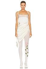 JACQUEMUS La Saudade Brodee Dress in Off White, view 1, click to view large image.