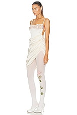 JACQUEMUS La Saudade Brodee Dress in Off White, view 3, click to view large image.