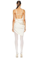 JACQUEMUS La Saudade Brodee Dress in Off White, view 4, click to view large image.