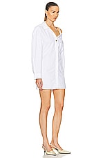 JACQUEMUS La Mini Robe Chemise in White, view 2, click to view large image.