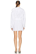 JACQUEMUS La Mini Robe Chemise in White, view 4, click to view large image.