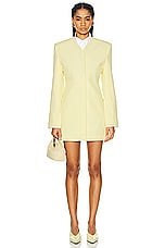 JACQUEMUS La Robe Cubo in Pale Yellow, view 1, click to view large image.